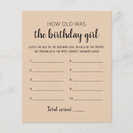 Hoe oud was het Birthday girl op Birthday Party? (Voorkant)