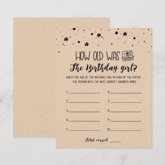 Hoe oud was het Birthday girl op Birthday Party? (Voorkant / Achterkant)