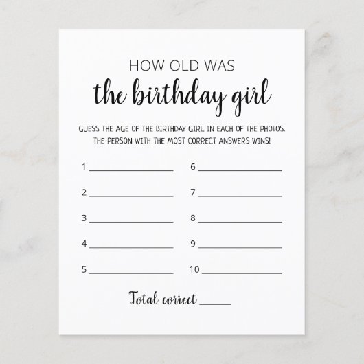 Hoe oud was het Birthday girl op Birthday Party? (Voorkant)