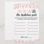 Hoe oud was het Birthday girl op Birthday Party? (Voorkant / Achterkant)