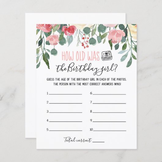 Hoe oud was het Birthday girl op Birthday Party? (Voorkant / Achterkant)