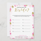 Hoe oud was het Bride Vrijgezellenfeest Game Kaart (Voorkant)