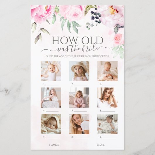 Hoe oud was het bruid Vrijgezellenfeest spel (Voorkant)