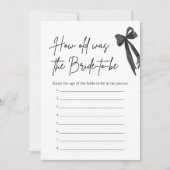 Hoe oud was het bruid Vrijgezellenfeest spel Kaart (Voorkant)