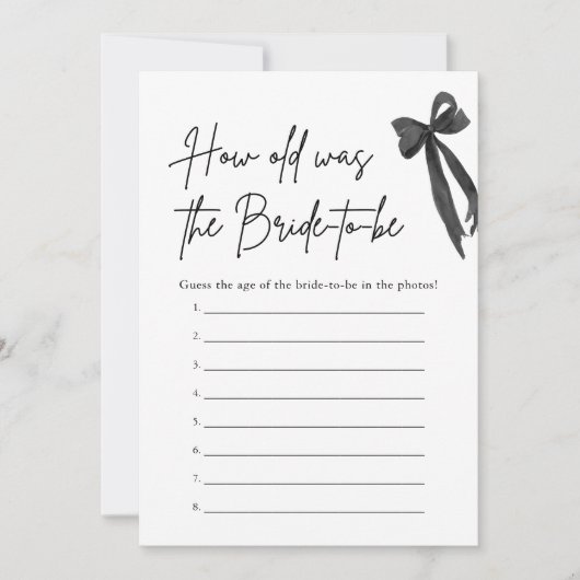 Hoe oud was het bruid Vrijgezellenfeest spel Kaart (Voorkant)