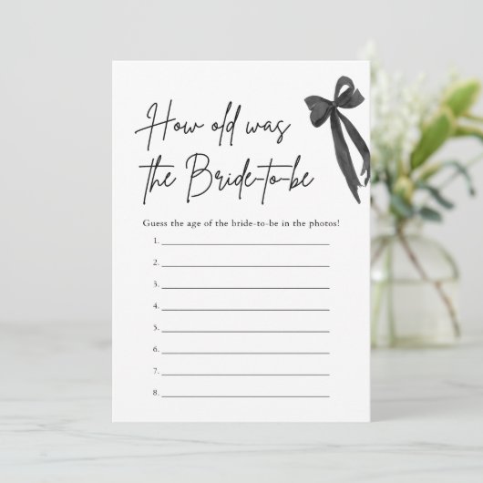 Hoe oud was het bruid Vrijgezellenfeest spel Kaart (Staand voorkant)