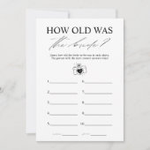Hoe oud was het bruid Vrijgezellenfeest spel Kaart (Voorkant)