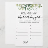 Hoe oud was het meisje van de geboorte? (Voorkant / Achterkant)