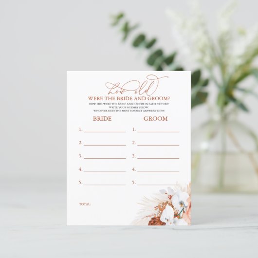 Hoe oud was het spel van de BRIDE en de GROOM? (Staand voorkant)