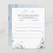 Hoe oud was het spel van de BRIDE en de GROOM? (Voorkant / Achterkant)