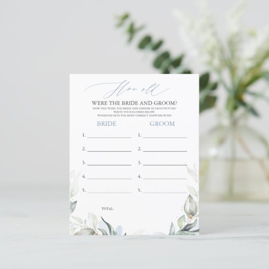 Hoe oud was het spel van de BRIDE en de GROOM? (Staand voorkant)