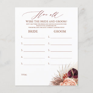 Hoe oud was het spel van de BRIDE en de GROOM?