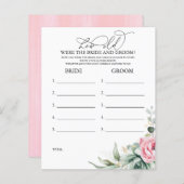 Hoe oud was het spel van de BRIDE en de GROOM? (Voorkant / Achterkant)