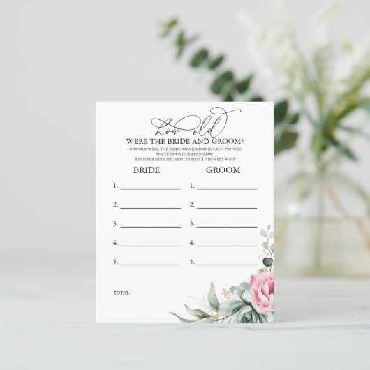 Hoe oud was het spel van de BRIDE en de GROOM? (Staand voorkant)