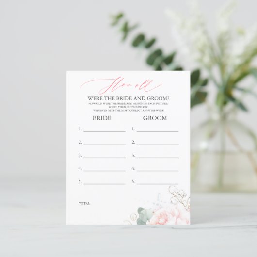 Hoe oud was het spel van de BRIDE en de GROOM? (Staand voorkant)