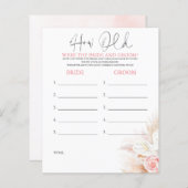 Hoe oud was het spel van de BRIDE en de GROOM? (Voorkant / Achterkant)