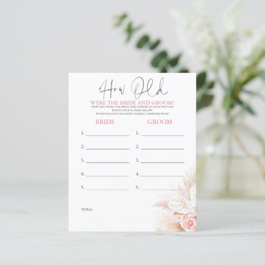 Hoe oud was het spel van de BRIDE en de GROOM? (Staand voorkant)