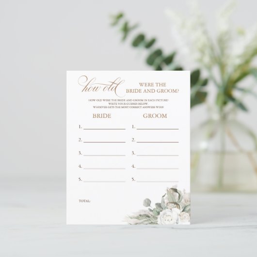 Hoe oud was het spel van de BRIDE en de GROOM? (Staand voorkant)