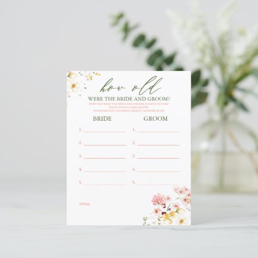 Hoe oud was het spel van de BRIDE en de GROOM? (Staand voorkant)