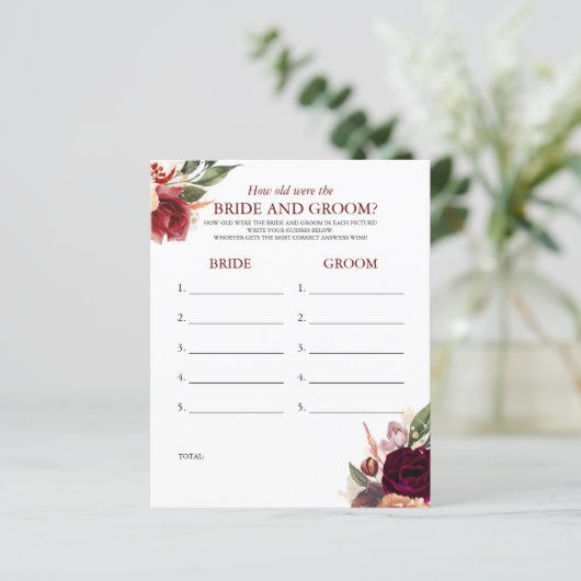 Hoe oud was het spel van de BRIDE en de GROOM? (Staand voorkant)