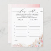 Hoe oud was het spel van de BRIDE en de GROOM? (Voorkant / Achterkant)