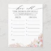 Hoe oud was het spel van de BRIDE en de GROOM? (Voorkant)