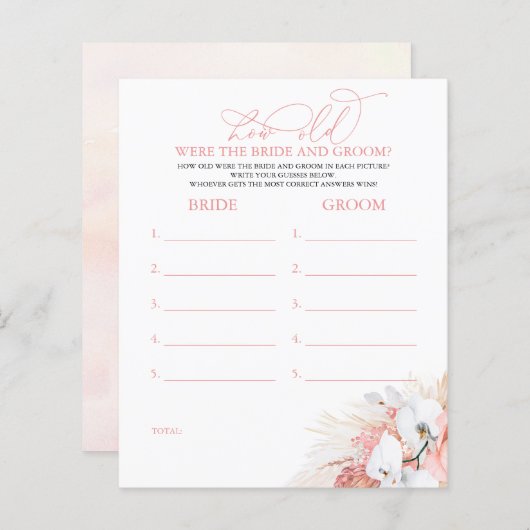 Hoe oud was het spel van de BRIDE en de GROOM? (Voorkant / Achterkant)
