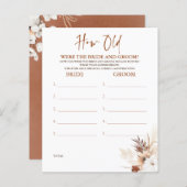 Hoe oud was het spel van de BRIDE en de GROOM? (Voorkant / Achterkant)