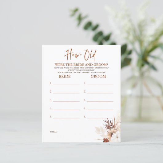 Hoe oud was het spel van de BRIDE en de GROOM? (Staand voorkant)