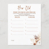 Hoe oud was het spel van de BRIDE en de GROOM? (Voorkant)