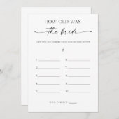 Hoe oud was het spel van het Vrijgezellenfeest Bri Programmakaart (Voorkant / Achterkant)