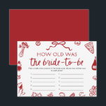 Hoe oud was het Vrijgezellenfeest spel? Kaart<br><div class="desc">🍕 Dat is Amore "Hoe oud was de bruid?" – Italiaans Vrijgezellenfeest Foto Guessing Fun! 💍 Breng op de giechelaars met deze charmante Hoe oud was de bruid? spel, met grillige hand-getrokken Italiaanse pizza, wijn, en amore doodles in feestelijk rood en wit. Gasten zullen proberen om elke foto van de...</div>