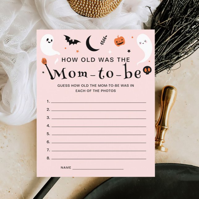 Hoe oud was mama roze halloween Baby shower spel (Creator heeft geüpload)
