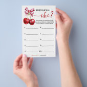 Hoe oud was Mom Cherry Baby shower Game Kaart (Hand)