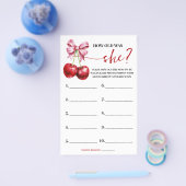 Hoe oud was Mom Cherry Baby shower Game Kaart (Enkel)