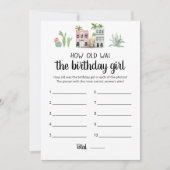 Hoe oud was Verjaardagsmeisje Game Kaart (Voorkant)