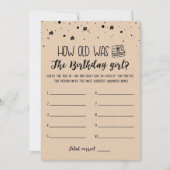 Hoe oud was Verjaardagsmeisje spel Verjaardagskaar Kaart (Voorkant)