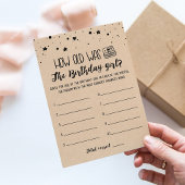 Hoe oud was Verjaardagsmeisje spel Verjaardagskaar Kaart