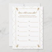 Hoe oud was ze bijen Baby shower spel Kaarten (Voorkant)