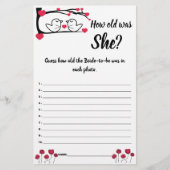 Hoe oud was ze? Game Card Love Bird Flyer (Voorkant)