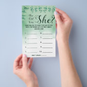 Hoe oud was ze? Greenery Eucalyptus Game Card Flyer (Hand)