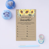 Hoe oud was ze Greenery Sunflower Game Card Flyer (Enkel)