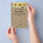 Hoe oud was ze Greenery Sunflower Game Card Flyer (Hand)