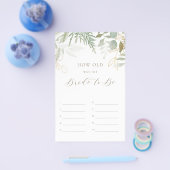 Hoe oud was ze groen Vrijgezellenfeest spel Flyer (Enkel)