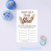 Hoe oud was ze? Pampas Grass Game Kaart (Enkel)