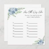 Hoe oud was ze - Vrijgezellenfeest spel - Blauwe F Programmakaart (Voorkant / Achterkant)