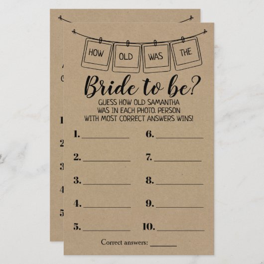 Hoe oud was ze? Ze doukte tweetalig spel (Voorkant / Achterkant)