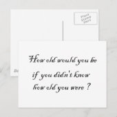 Hoe oud zou je zijn als je het niet wist? -Briefka Briefkaart (Voorkant / Achterkant)