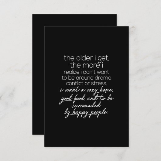 hoe ouder ik word hoe meer ik me realiseer bedankkaart (Voorkant / Achterkant)