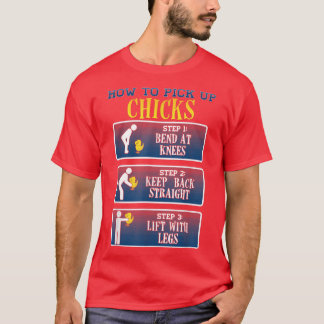 Hoe pakken we kippen Funny Chicken T-shirt op
